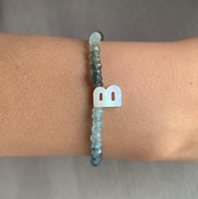 Load image into Gallery viewer, Moss aquamarine gemstone bracelet