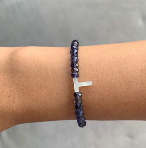 Blue iolite gemstone bracelet