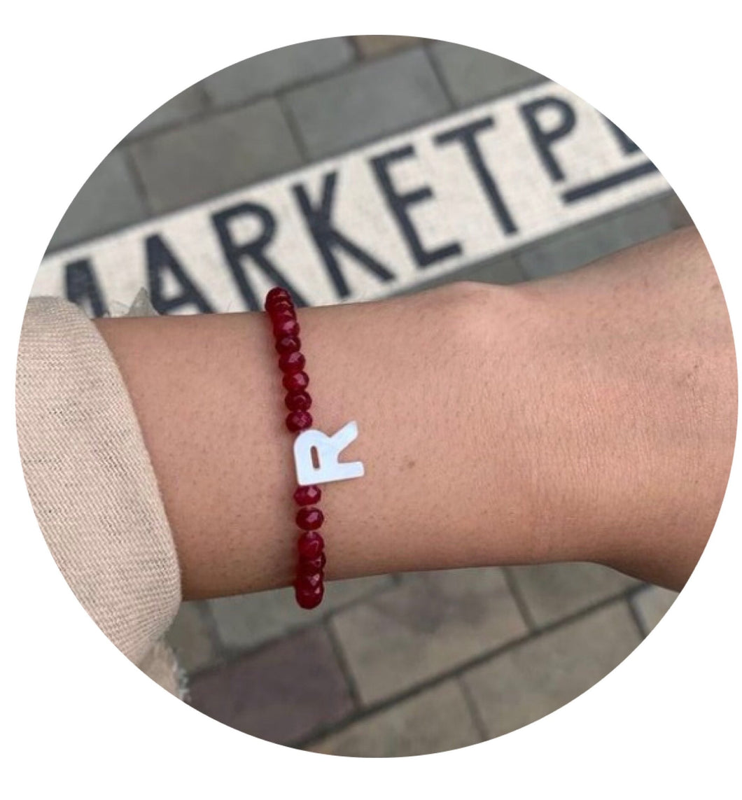 Pomegranate jade gemstone bracelet